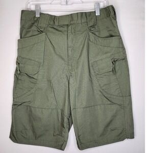 Tactical Pants Shorts Men's 34 Green Cargo Ripstop Elastic Waist Cargo‎